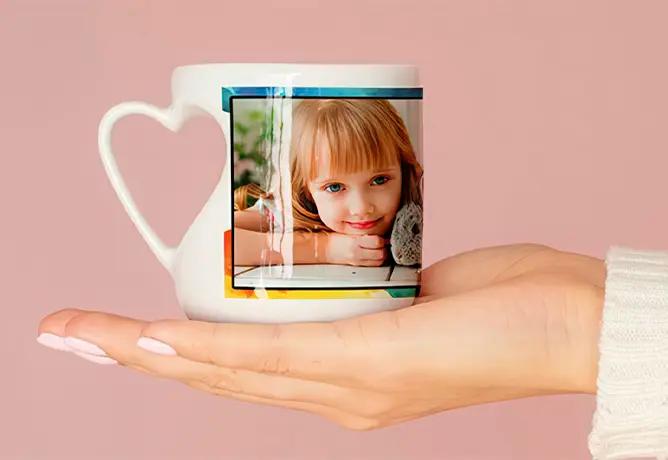 hrnek s fotkou ve tvaru srdíčka