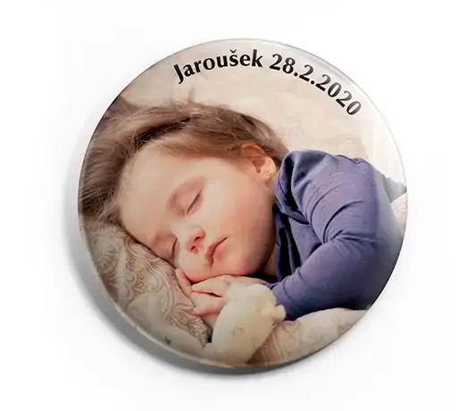 placka s fotkou a textem