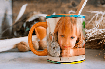 keramický barevný hrneček s fotkou